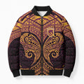 Personalized Brisbane Broncos Bomber Puffer Jacket Polynesian Tribal Pattern Style