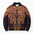 Personalized Brisbane Broncos Bomber Puffer Jacket Polynesian Tribal Pattern Style