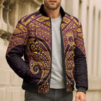 Personalized Brisbane Broncos Bomber Puffer Jacket Polynesian Tribal Pattern Style