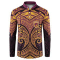Personalized Brisbane Broncos Button Sweatshirt Polynesian Tribal Pattern Style
