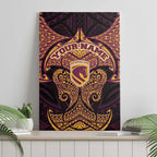 Personalized Brisbane Broncos Canvas Wall Art Polynesian Tribal Pattern Style