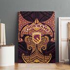 Personalized Brisbane Broncos Canvas Wall Art Polynesian Tribal Pattern Style