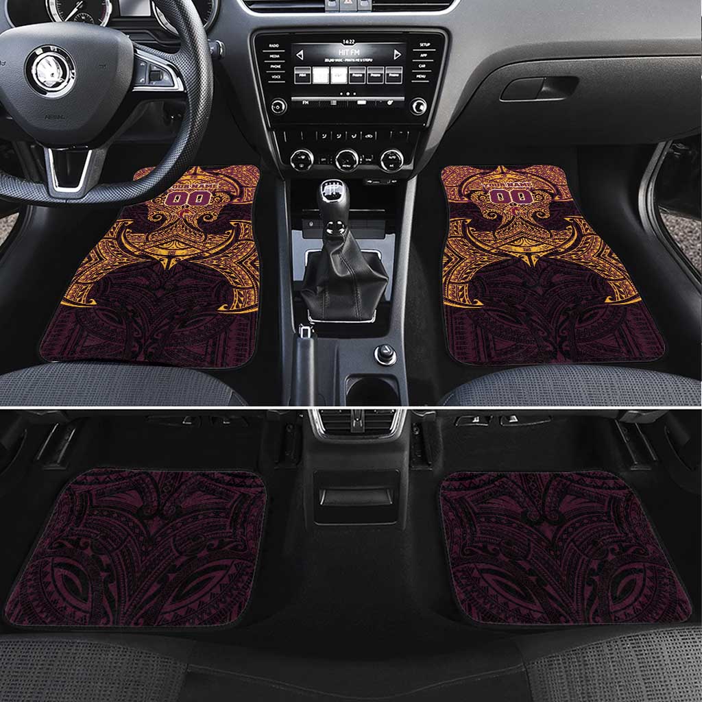 Personalized Brisbane Broncos Car Mats Polynesian Tribal Pattern Style