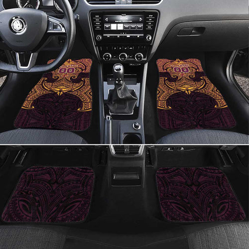 Personalized Brisbane Broncos Car Mats Polynesian Tribal Pattern Style