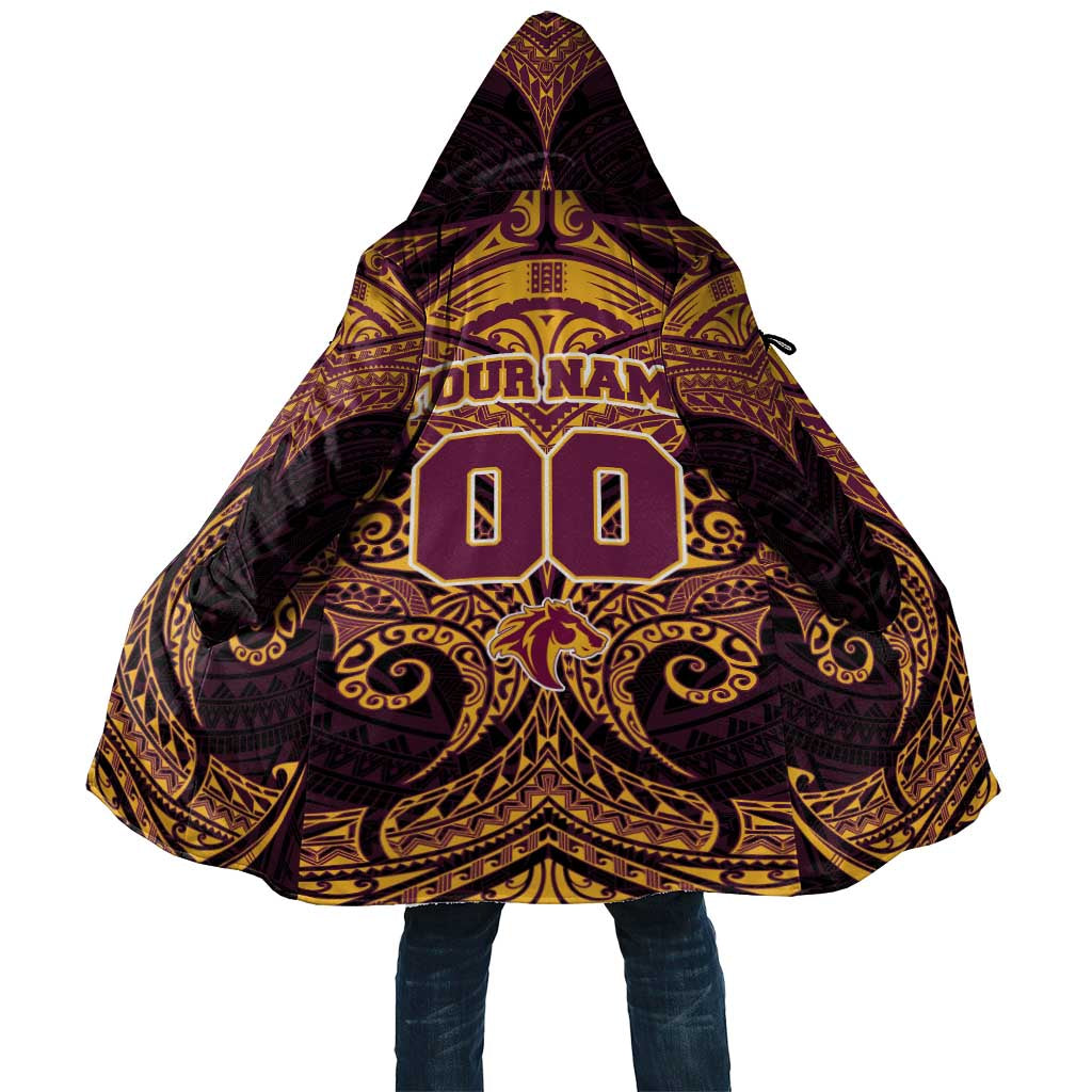 Personalized Brisbane Broncos Cloak Polynesian Tribal Pattern Style