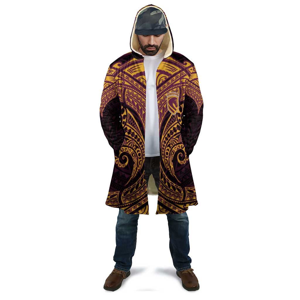 Personalized Brisbane Broncos Cloak Polynesian Tribal Pattern Style