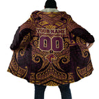 Personalized Brisbane Broncos Cloak Polynesian Tribal Pattern Style