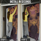 Personalized Brisbane Broncos Door Cover Polynesian Tribal Pattern Style
