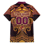 Personalized Brisbane Broncos Family Matching Mermaid Dress and Hawaiian Shirt Polynesian Tribal Pattern Style