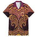 Personalized Brisbane Broncos Family Matching Off Shoulder Maxi Dress and Hawaiian Shirt Polynesian Tribal Pattern Style