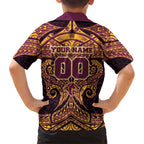 Personalized Brisbane Broncos Family Matching Puletasi and Hawaiian Shirt Polynesian Tribal Pattern Style