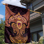 Personalized Brisbane Broncos Garden Flag Polynesian Tribal Pattern Style
