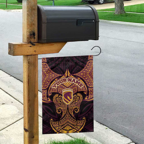 Personalized Brisbane Broncos Garden Flag Polynesian Tribal Pattern Style