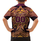 Personalized Brisbane Broncos Hawaiian Shirt Polynesian Tribal Pattern Style