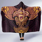 Personalized Brisbane Broncos Hooded Blanket Polynesian Tribal Pattern Style