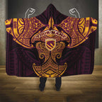 Personalized Brisbane Broncos Hooded Blanket Polynesian Tribal Pattern Style