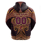 Personalized Brisbane Broncos Hoodie Polynesian Tribal Pattern Style
