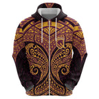 Personalized Brisbane Broncos Hoodie Polynesian Tribal Pattern Style