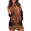 Personalized Brisbane Broncos Hoodie Dress Polynesian Tribal Pattern Style