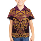 Personalized Brisbane Broncos Kid Hawaiian Shirt Polynesian Tribal Pattern Style