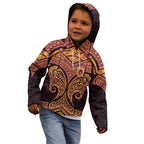 Personalized Brisbane Broncos Kid Hoodie Polynesian Tribal Pattern Style
