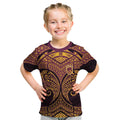 Personalized Brisbane Broncos Kid T Shirt Polynesian Tribal Pattern Style