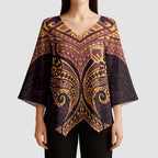 Personalized Brisbane Broncos Kimono Sleeve Blouse Polynesian Tribal Pattern Style