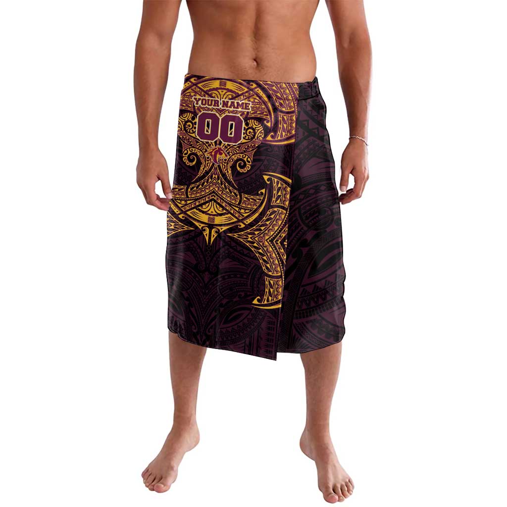 Personalized Brisbane Broncos Lavalava Polynesian Tribal Pattern Style