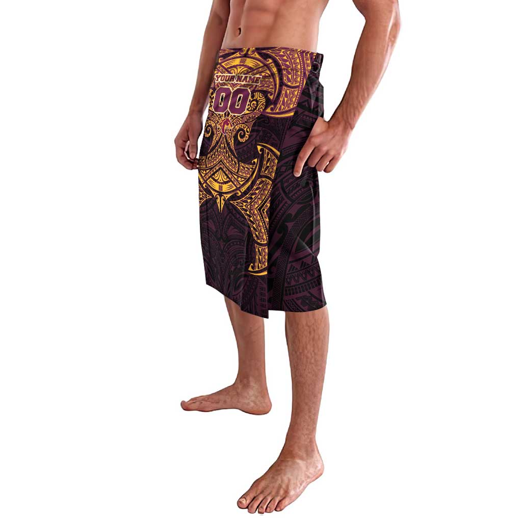 Personalized Brisbane Broncos Lavalava Polynesian Tribal Pattern Style