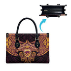 Personalized Brisbane Broncos Leather Bag Polynesian Tribal Pattern Style