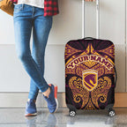 Personalized Brisbane Broncos Luggage Cover Polynesian Tribal Pattern Style