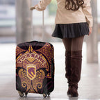 Personalized Brisbane Broncos Luggage Cover Polynesian Tribal Pattern Style