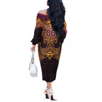 Personalized Brisbane Broncos Off The Shoulder Long Sleeve Dress Polynesian Tribal Pattern Style