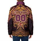Personalized Brisbane Broncos Padded Jacket Polynesian Tribal Pattern Style