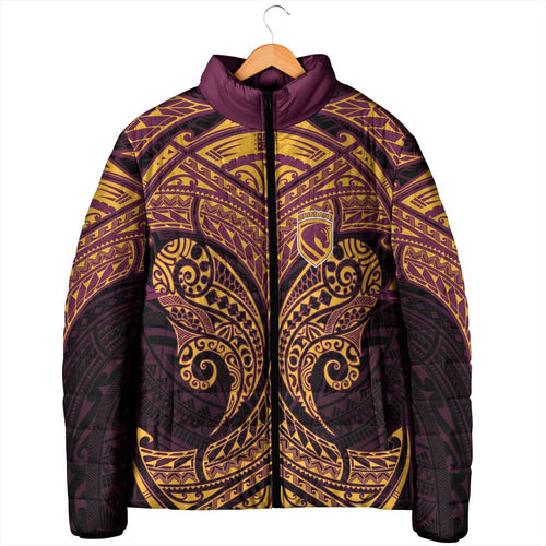Personalized Brisbane Broncos Padded Jacket Polynesian Tribal Pattern Style