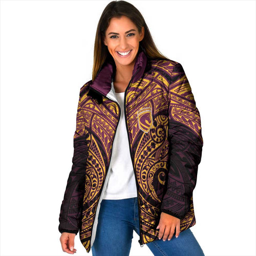 Personalized Brisbane Broncos Padded Jacket Polynesian Tribal Pattern Style