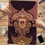 Personalized Brisbane Broncos Puzzle Polynesian Tribal Pattern Style