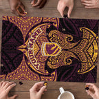 Personalized Brisbane Broncos Puzzle Polynesian Tribal Pattern Style