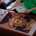 Personalized Brisbane Broncos Puzzle Polynesian Tribal Pattern Style