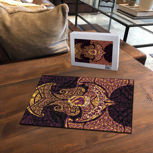 Personalized Brisbane Broncos Puzzle Polynesian Tribal Pattern Style