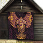 Personalized Brisbane Broncos Quilt Polynesian Tribal Pattern Style