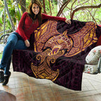 Personalized Brisbane Broncos Quilt Polynesian Tribal Pattern Style
