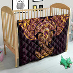 Personalized Brisbane Broncos Quilt Polynesian Tribal Pattern Style