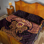 Personalized Brisbane Broncos Quilt Bed Set Polynesian Tribal Pattern Style