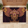 Personalized Brisbane Broncos Rubber Doormat Polynesian Tribal Pattern Style