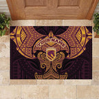 Personalized Brisbane Broncos Rubber Doormat Polynesian Tribal Pattern Style