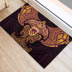 Personalized Brisbane Broncos Rubber Doormat Polynesian Tribal Pattern Style