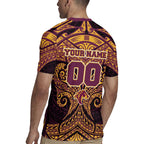 Personalized Brisbane Broncos Rugby Jersey Polynesian Tribal Pattern Style