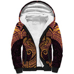 Personalized Brisbane Broncos Sherpa Hoodie Polynesian Tribal Pattern Style