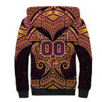 Personalized Brisbane Broncos Sherpa Hoodie Polynesian Tribal Pattern Style
